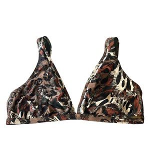 Nicole Miller Leopard Lattice Animal Print Bikini Top